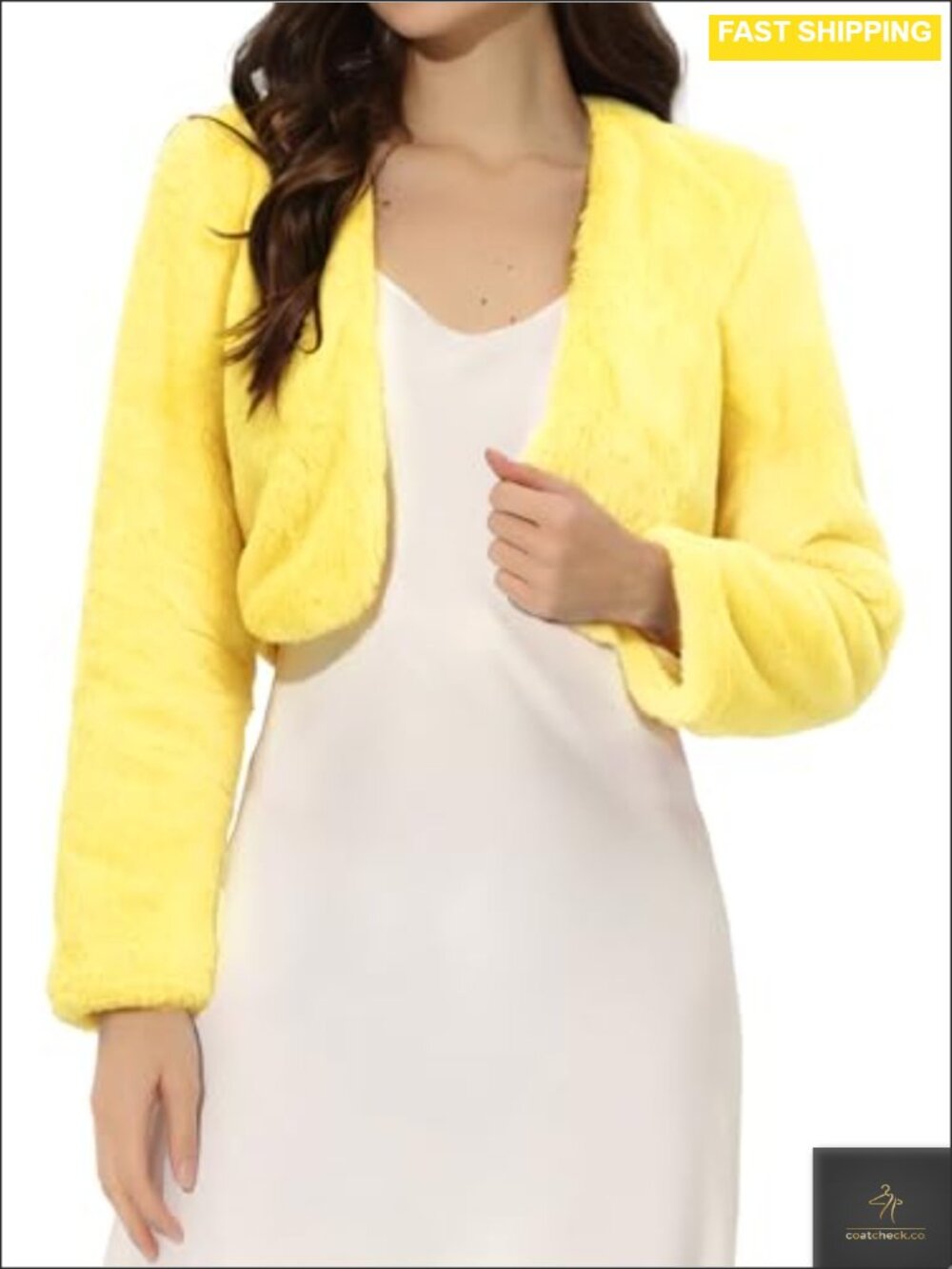 Women's Faux Fur Cropped Bolero Shrug Jacket Wedding Gown Cover